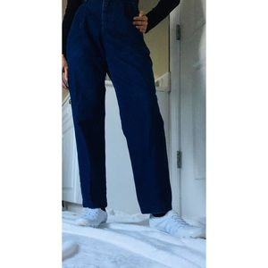 vintage high waist pleated jean artsy trousers